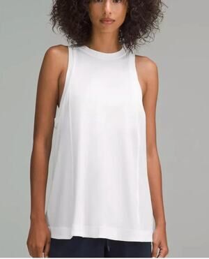 Lululemon Long Cotton Crewneck Tank Top XS White